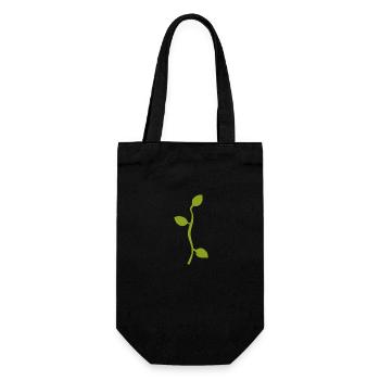 Feuille Feuilles Ligne Nature Vert Branche - Sac à bouteille - noir - Devant