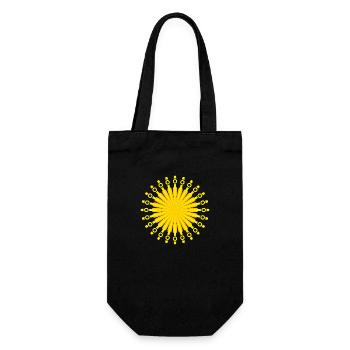 Abstract Fairground Vintage Style Sunflower - Gift Bag for Bottles - black - Front