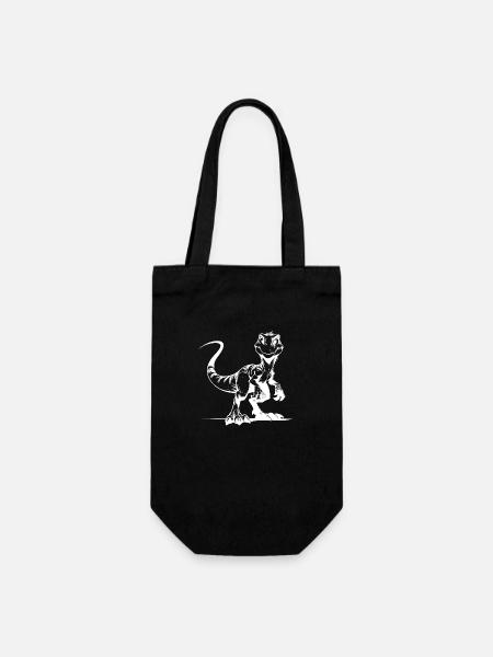 Croquis amusant de Dino Raptor Naughty Kids - Sac à bouteille - noir