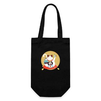Maneki neko celebrates - Gift Bag for Bottles - black - Front