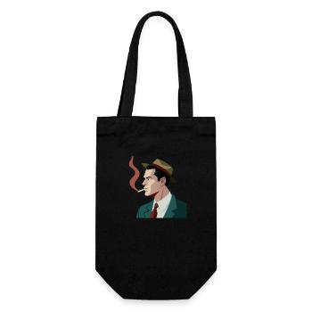 Mann - Vintage - Geschenkbeutel für Flaschen - Schwarz - Vorne