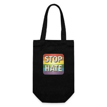 LGBTQ Stop Hate - Geschenkbeutel für Flaschen - Schwarz - Vorne