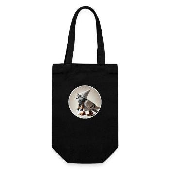 Pigeon avec des jumelles - Sac à bouteille - noir - Devant