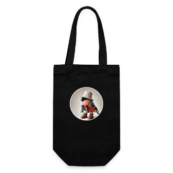 Bouvreuil avec jumelles - Sac à bouteille - noir - Devant