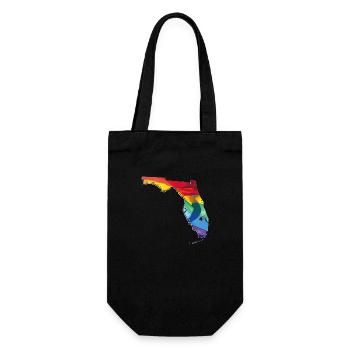 LGBTQ Flagge in der Florida State Landkarte - Geschenkbeutel für Flaschen - Schwarz - Vorne