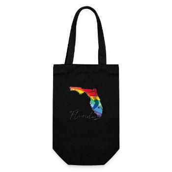 Drapeau LGBTQ sur la carte de l’État de Floride FL - Sac à bouteille - noir - Devant