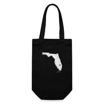 Echter Volleyball in der Florida State Landkarte - Geschenkbeutel für Flaschen - Schwarz - Vorne