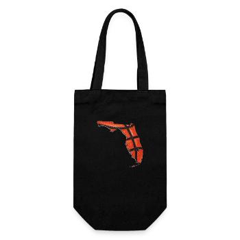 Echter Basketball in der Florida State Landkarte - Geschenkbeutel für Flaschen - Schwarz - Vorne