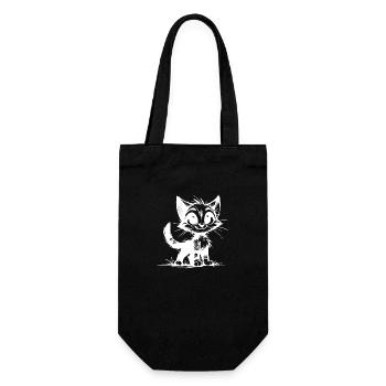 Cute Little Cats Baby Pencil Drawing - Gift Bag for Bottles - black - Front