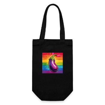 LGBTQ Aubergine - Geschenkbeutel für Flaschen - Schwarz - Vorne
