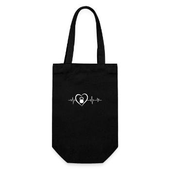 Kettlebell Herzschlag - Geschenkbeutel für Flaschen - Schwarz - Vorne