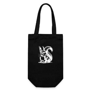 Baby Kids Squirrel Pencil Drawing - Gift Bag for Bottles - black - Front