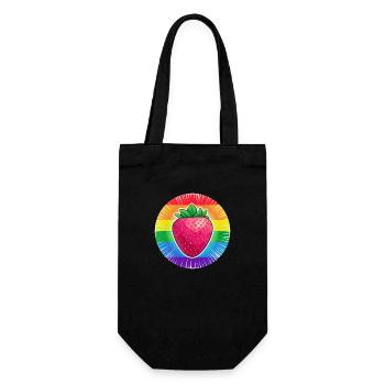 LGBTQ Erdbeere - Geschenkbeutel für Flaschen - Schwarz - Vorne