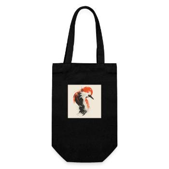 Buntes Vogel Tier Minimalistisches Kunstwerk - Geschenkbeutel für Flaschen - Schwarz - Vorne