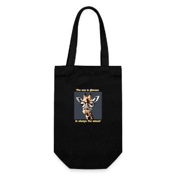 Wise Giraffe with Smart Glasses - Gift Bag for Bottles - black - Front