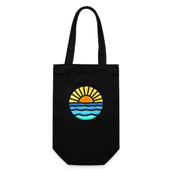 Coucher de soleil rétro - Sac à bouteille - noir - Devant