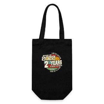 2022 Vintage Retro Classic 2 Jahre - Geschenkbeutel für Flaschen - Schwarz - Vorne
