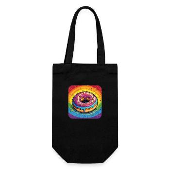 LGBTQ Donut - Geschenkbeutel für Flaschen - Schwarz - Vorne