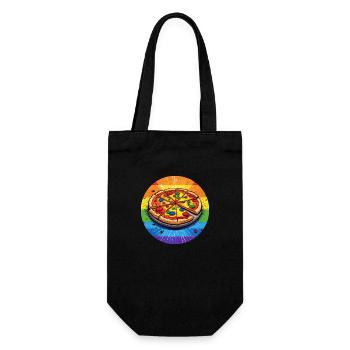 LGBTQ Pizza - Geschenkbeutel für Flaschen - Schwarz - Vorne