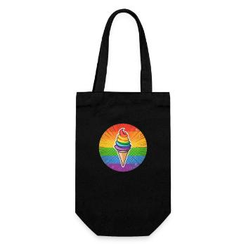 LGBTQ Ice Cream Eis - Geschenkbeutel für Flaschen - Schwarz - Vorne