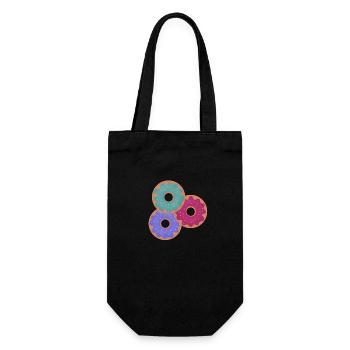 3 colorful donuts - Gift Bag for Bottles - black - Front