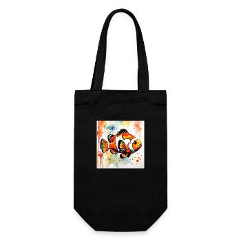 Clownfisch - Geschenkbeutel für Flaschen - Schwarz - Vorne