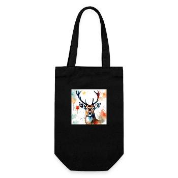 Deer Painting - Gift Bag for Bottles - black - Front