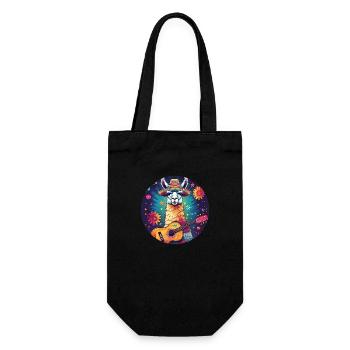 5 de Mayo Party Drinko de Mayo Lama und Gitarre - Geschenkbeutel für Flaschen - Schwarz - Vorne