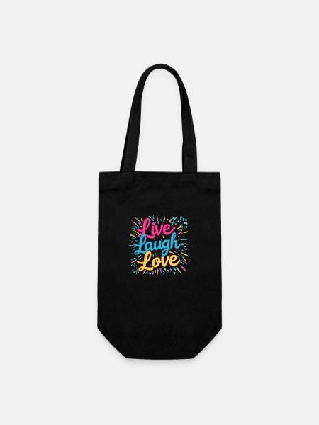 en direct rire amour - Sac à bouteille - noir