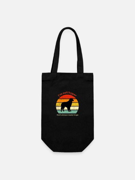 Retro Australian Shepherd - Geschenkbeutel für Flaschen - Schwarz