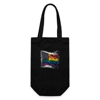 pride american rainbow flag - Geschenkbeutel für Flaschen - Schwarz - Vorne