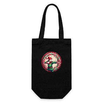 Weihnachtself Bogenschießen - Geschenkbeutel für Flaschen - Schwarz - Vorne