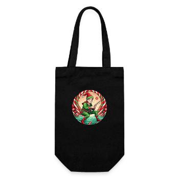 Pêche aux elfes de Noël - Sac à bouteille - noir - Devant