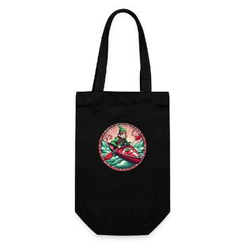 Weihnachtself-kajakfahren - Geschenkbeutel für Flaschen - Schwarz - Vorne