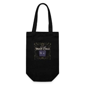 Stay wild Moon child magic witch celestial tarot - Geschenkbeutel für Flaschen - Schwarz - Vorne