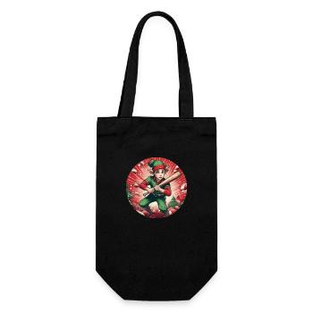 Weihnachtself-baseball - Geschenkbeutel für Flaschen - Schwarz - Vorne