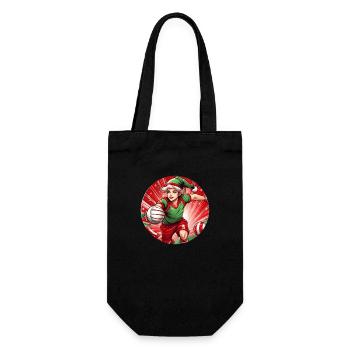Weihnachtself Volleyball - Geschenkbeutel für Flaschen - Schwarz - Vorne