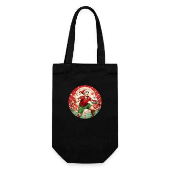 Weihnachtself-volleyball - Geschenkbeutel für Flaschen - Schwarz - Vorne