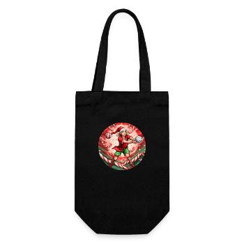 Weihnachtself-volleyball - Geschenkbeutel für Flaschen - Schwarz - Vorne
