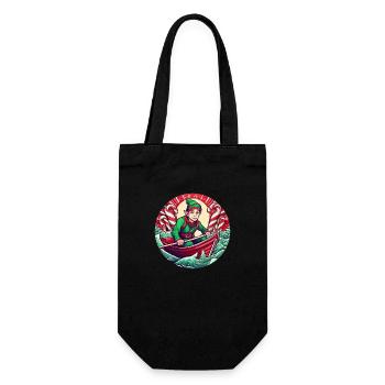 Aviron de lutin de Noël - Sac à bouteille - noir - Devant