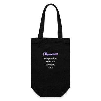 Logo signe astrologique "Verseau" - Sac à bouteille - noir - Devant