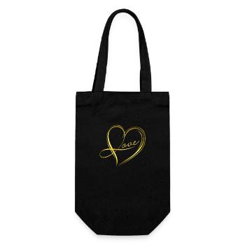 golden heart - Gift Bag for Bottles - black - Front