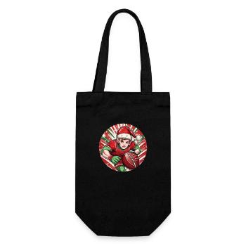 Weihnachtself Rugby - Geschenkbeutel für Flaschen - Schwarz - Vorne