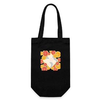Grapefruit Orange Window - Gift Bag for Bottles - black - Front