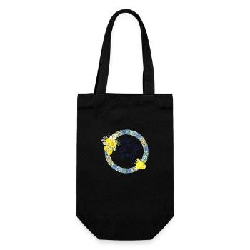 Stay Cool in Summer | Summer Mediterranean Floral - Gift Bag for Bottles - black - Front