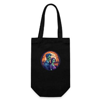 Gruseliges Halloween-party-kostüm, Zombie-paar - Geschenkbeutel für Flaschen - Schwarz - Vorne