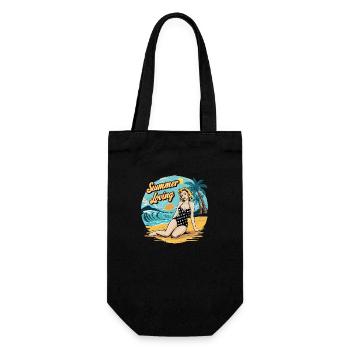 Retro Summer Loving Beach Vibes für einen - Geschenkbeutel für Flaschen - Schwarz - Vorne