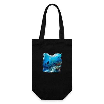 Eintauchen in eine fremde Welt - Geschenkbeutel für Flaschen - Schwarz - Vorne