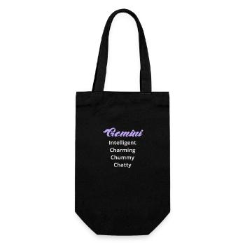 Logo signe astrologique "Gémeaux" - Sac à bouteille - noir - Devant