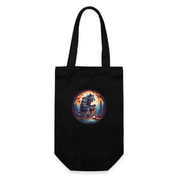 Gruselig Halloween Party Kostüm Werwolf Camping - Gift Bag for Bottles - black - Front